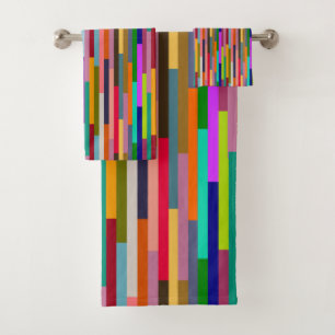 Thin Colourful Stripes  Bath Towel Set