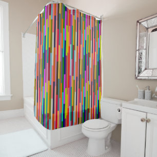 Thin Colourful Stripes Shower Curtain