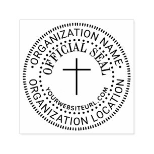 Thin Cross Custom Official Seal Name Loc URL Self-inking Stamp