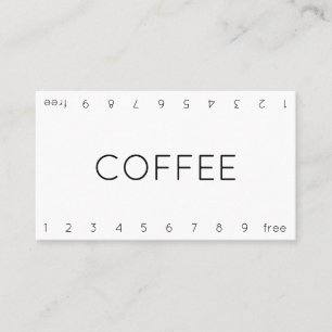 Thin Double Number Loyalty Coffee Punch-Card