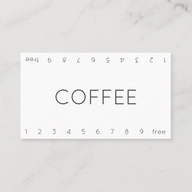 Thin Double Number Loyalty Coffee Punch-Card Card (Front)