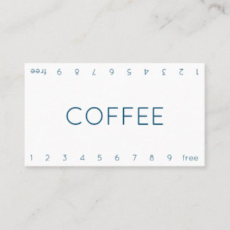 Thin Double Number Loyalty Coffee Punch-Card Card