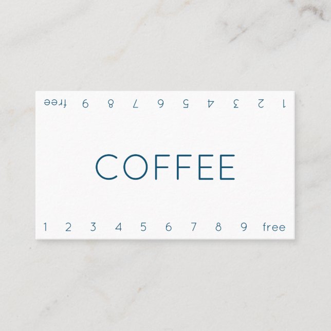 Thin Double Number Loyalty Coffee Punch-Card Card (Front)
