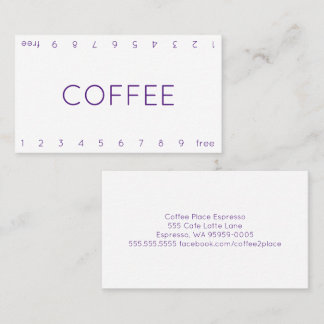 Thin Double Number Loyalty Coffee Punch-Card Card