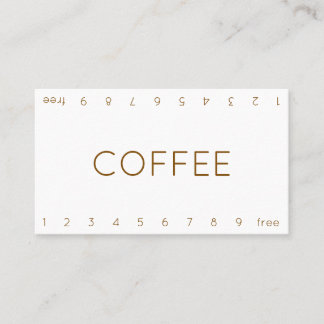 Thin Double Number Loyalty Coffee Punch-Card Card