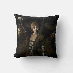Thin female carrying lamp cushion