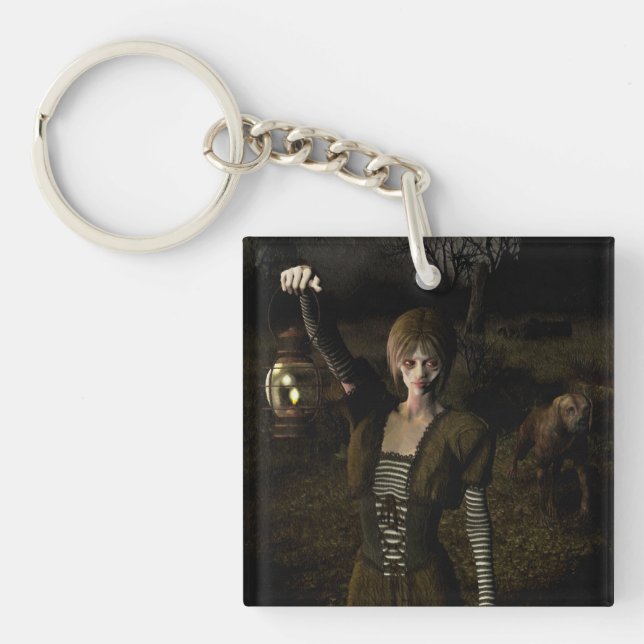 Thin female carrying lamp key ring (Front)