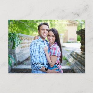 Thin Framed Photo - 3x5 Change Our Date Invitation