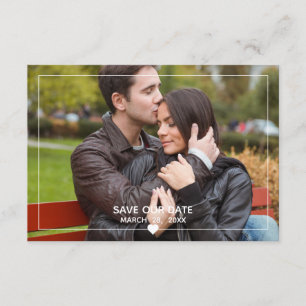Thin Framed Photo - 3x5 Save the Date Reception Invitation