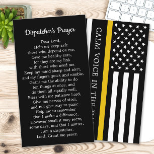 Thin Gold Line 911 Dispatcher  Prayer Bulk Busines Business Card