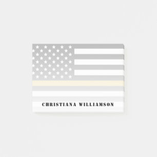 Thin Gold Line Flag 911 Dispatcher Appreciation Post-it Notes