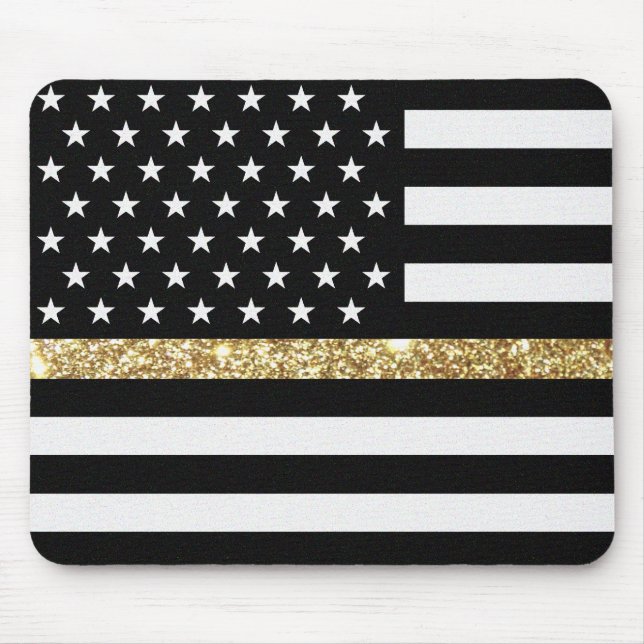 Thin Gold Line Glitter Mouse Pad (Front)