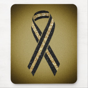 Thin Gold Line Glitter Ribbon Mouse Pad