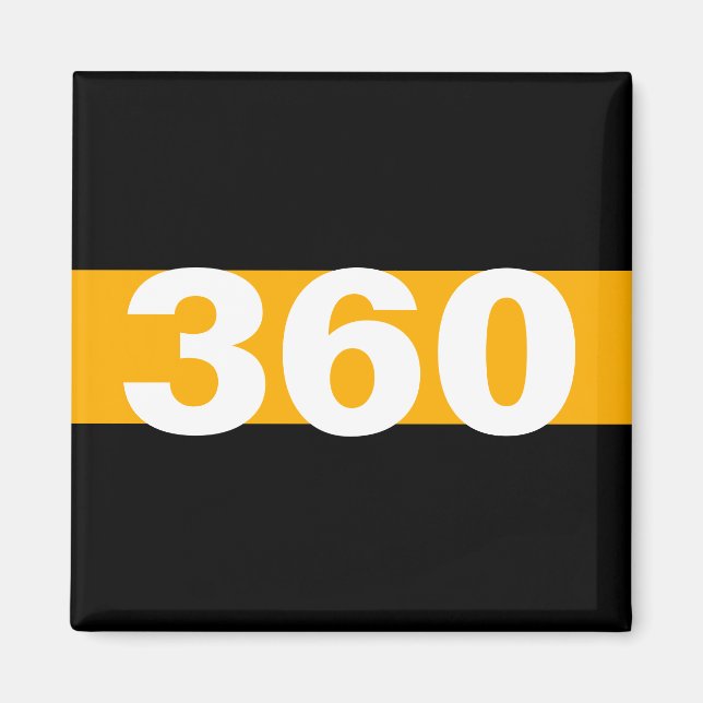 Thin Gold Line Personalised Badge Number Magnet (Front)