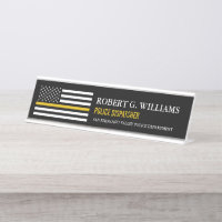 Thin Gold Line Police Flag | Dispatcher Customized