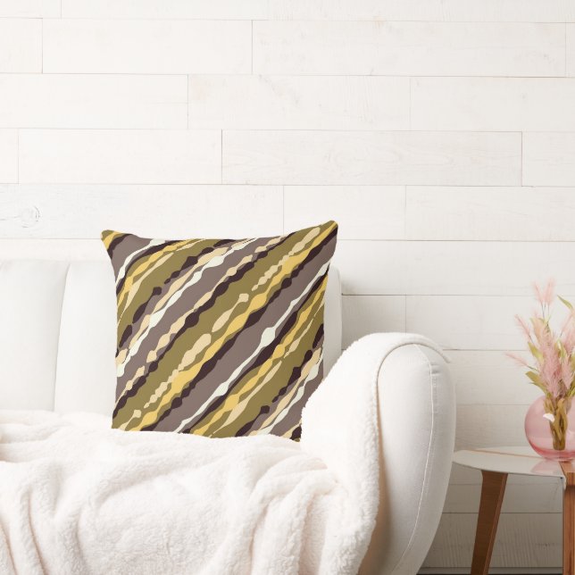 Thin Gold Stripe Throw Pillow (Couch)