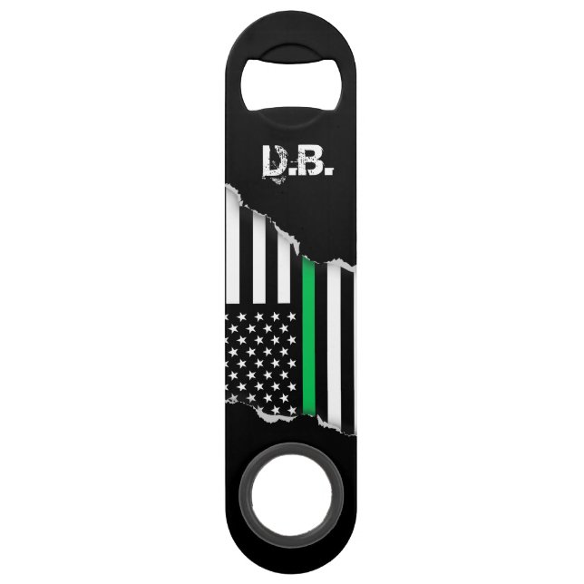 Thin Green Line American Flag Personalized (Front)