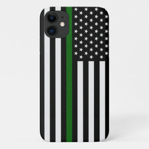 Thin Green Line Border/Animal/Park Flag iPhone 11 Case