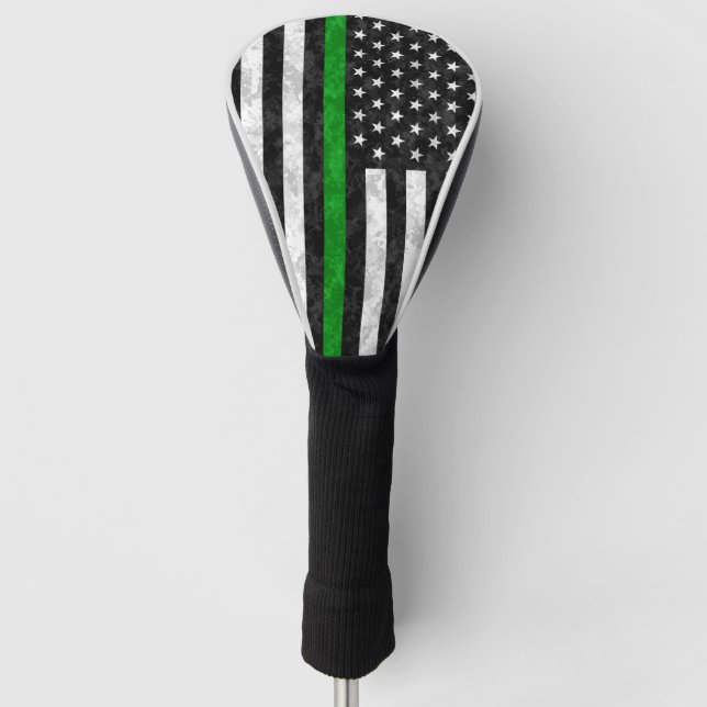 Thin Green Line Camo Flag Golf Head Cover (Front)