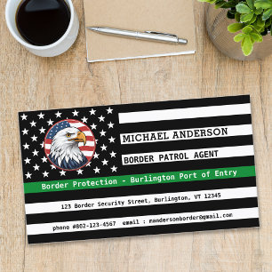 Thin Green Line Flag Custom Border Patrol Agent Business Card