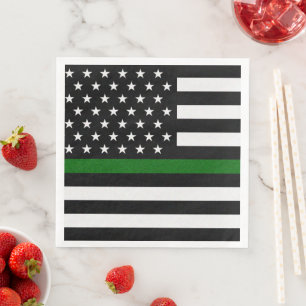 Thin Green Line Flag Napkin