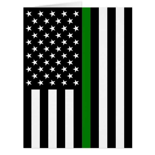 Thin Green Line Flag: Patriotic Military Veterans (Front)