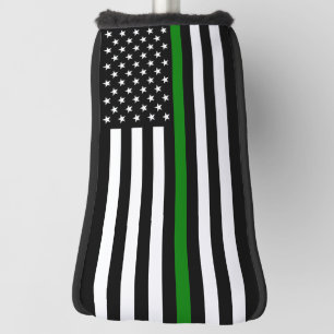 Thin Green Line Flag: Patriotic Military Veterans Golf Head Cover