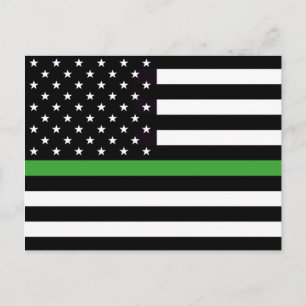 THIN GREEN LINE FLAG POSTCARD