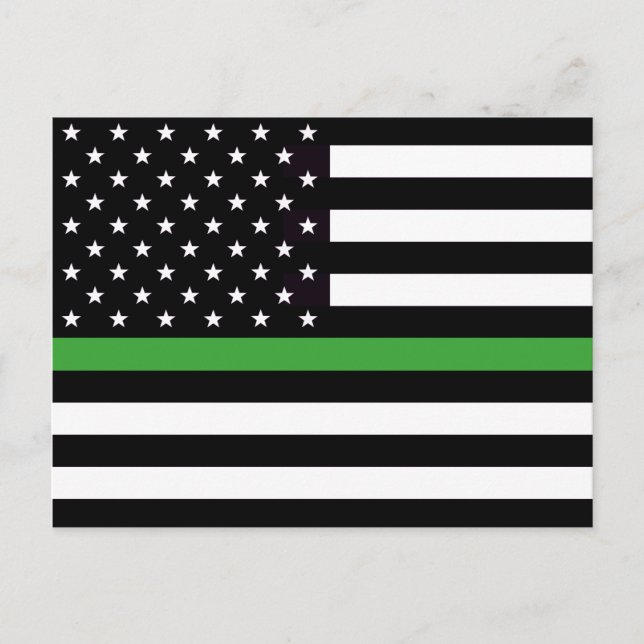 THIN GREEN LINE FLAG POSTCARD (Front)