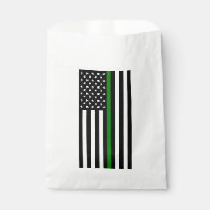 Thin Green Line Military & Veterans American Flag Favour Bag