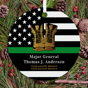 Thin Green Line Personalised Army Boots Military Metal Tree Decoration