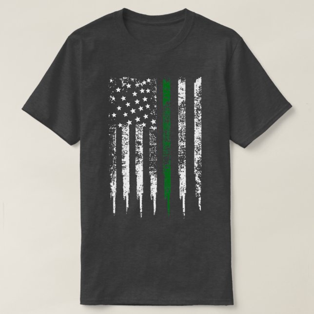 Thin Green Line US Flag Federal Law Enforcement Ag T-Shirt (Design Front)