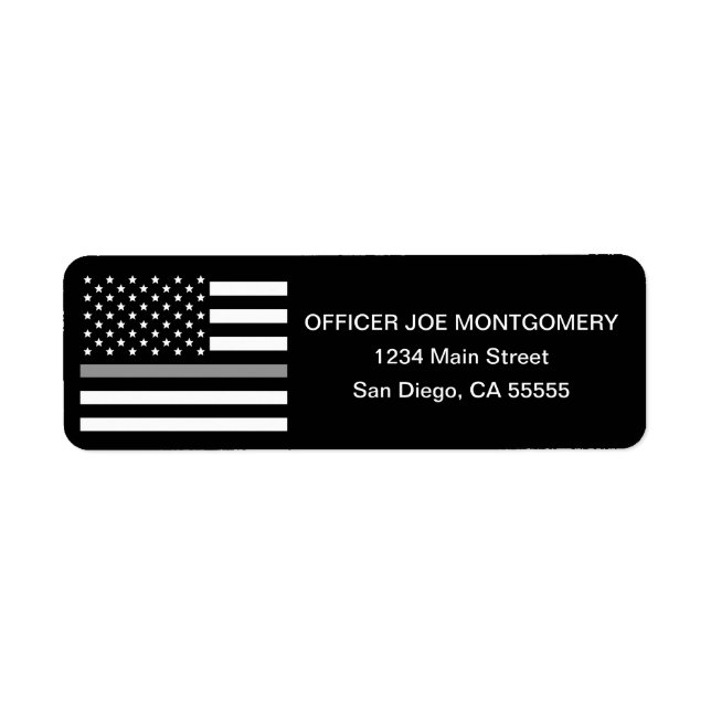 Thin Grey Line American Flag Return Address Label (Front)