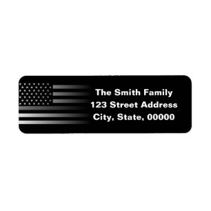 Thin Grey Line Correctional Officer Flag Return Address Label