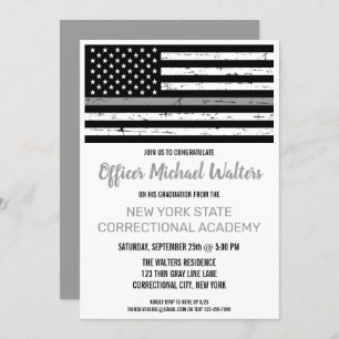 Thin Grey Line Correctional Officer Graduation Invitation
