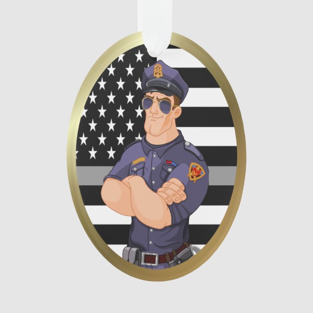 Thin Grey Line Correctional Officer  Ornament (Front)