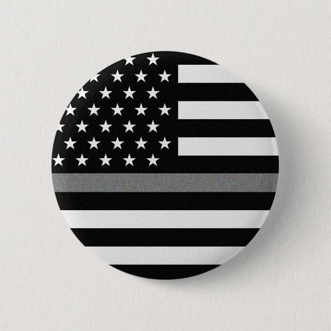 Thin Grey Line Flag 6 Cm Round Badge (Front)