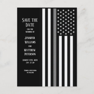 Thin Grey Line Flag Announcement Postcard
