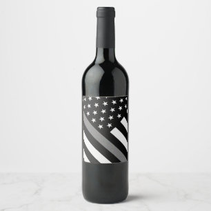 Thin Grey Line Flag Wine Label