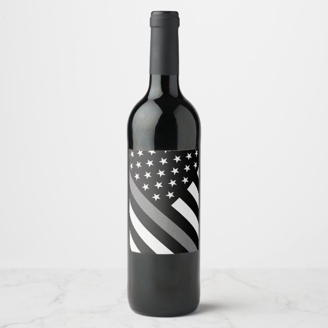 Thin Grey Line Flag Wine Label (Front)