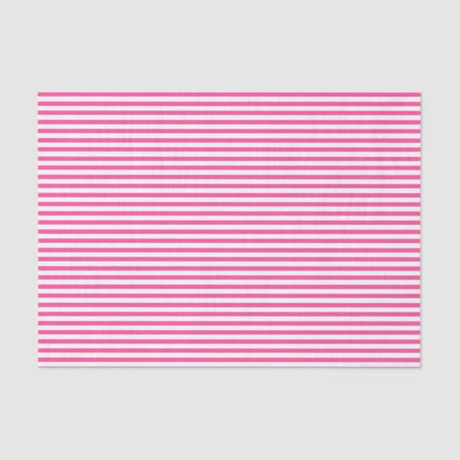 Thin Hot Pink and White stripes - Tissue paper (Front)