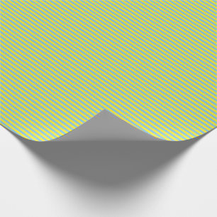Thin Light Blue and Yellow Stripes Wrapping Paper