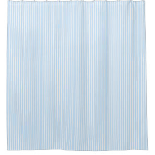 Thin Light Blue Stripes Shower Curtain