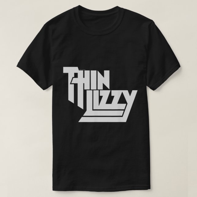 Thin Lizzy  White Stacked Logo  T-Shirt (Design Front)