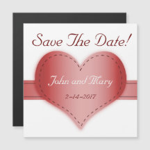 Thin Magnetic Card - Save The Date Heart
