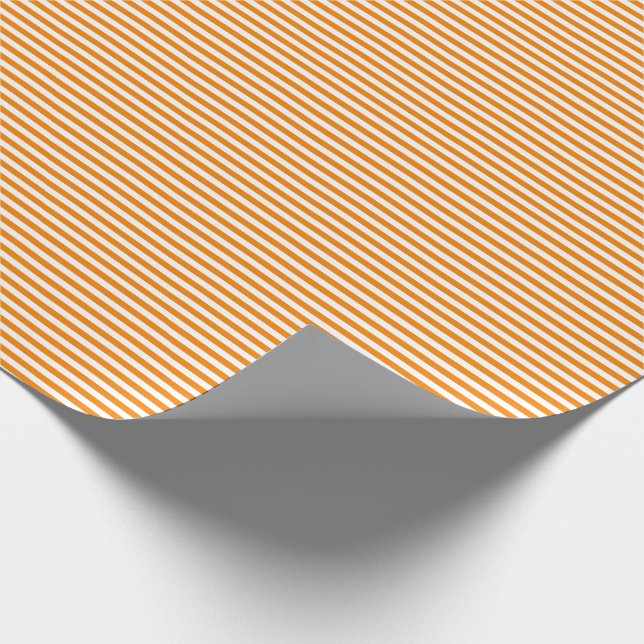 Thin Orange and White Stripes Wrapping Paper (Corner)