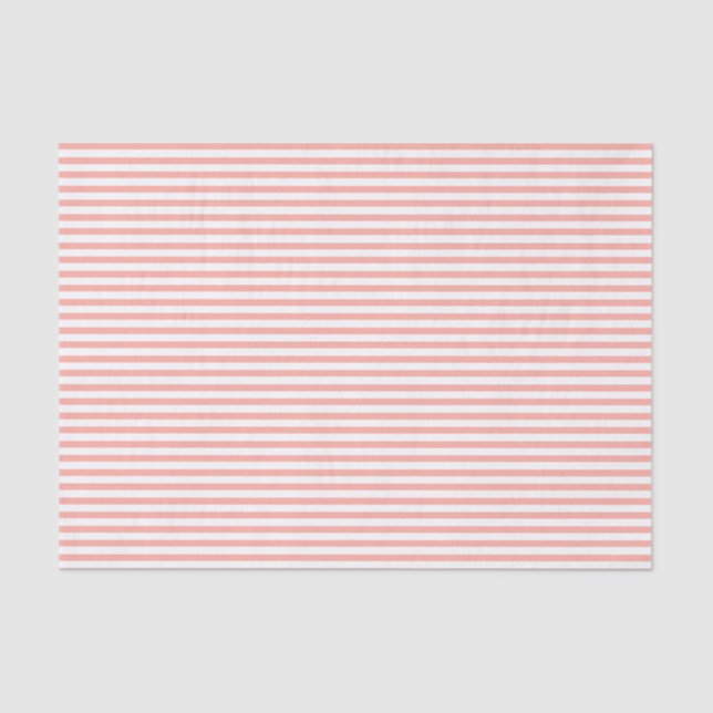 Thin Peach and White Stripes Tissue paper (Front)