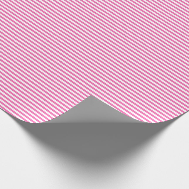 Thin Pink and White Stripes Wrapping Paper (Corner)