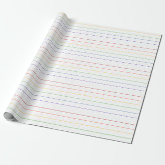 Thin Rainbow Stripes on White Background Wrapping Paper