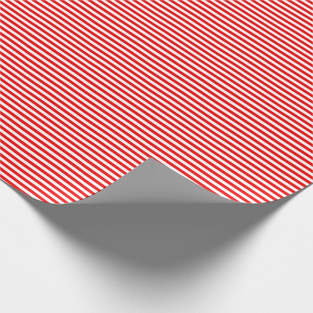 Thin Red and White Stripes Wrapping Paper (Corner)